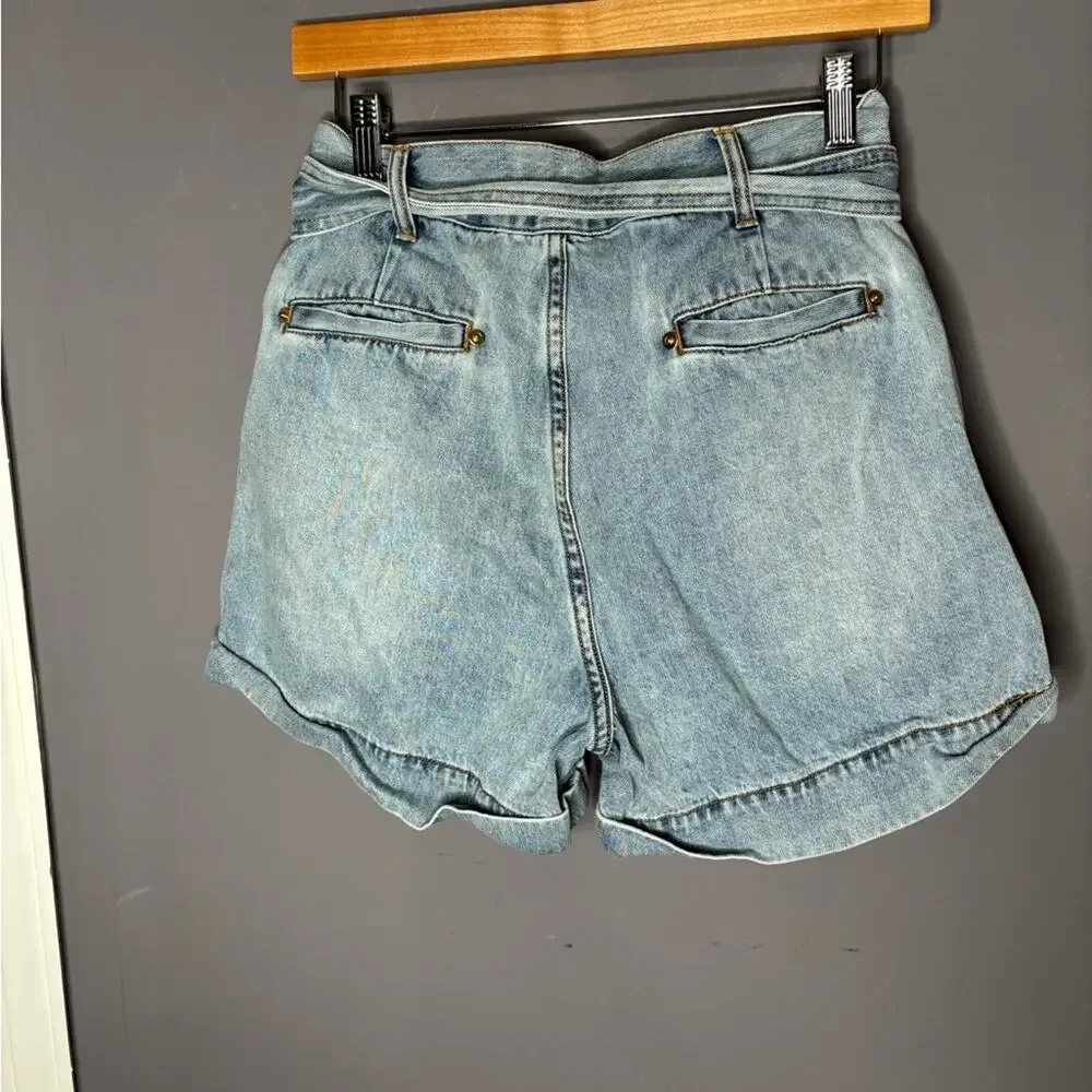 Generation Love High Waist Belted Denim Shorts Small